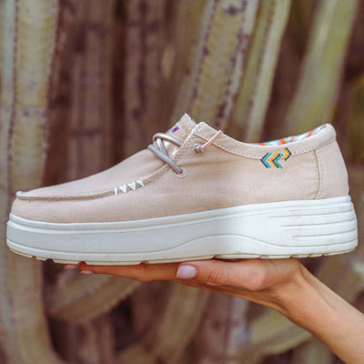 Natal Ultralight Platform Wallys featuring a 4cm EVA sole, cotton upper, and easy-on elastic laces, ideal for summer comfort.