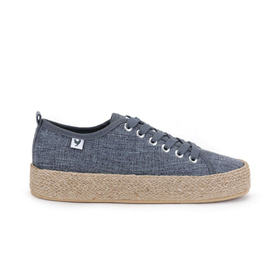 Pitas linen lace-up espadrille sneakers with jute platform and rubber sole, showcasing Mediterranean summer style and comfort.