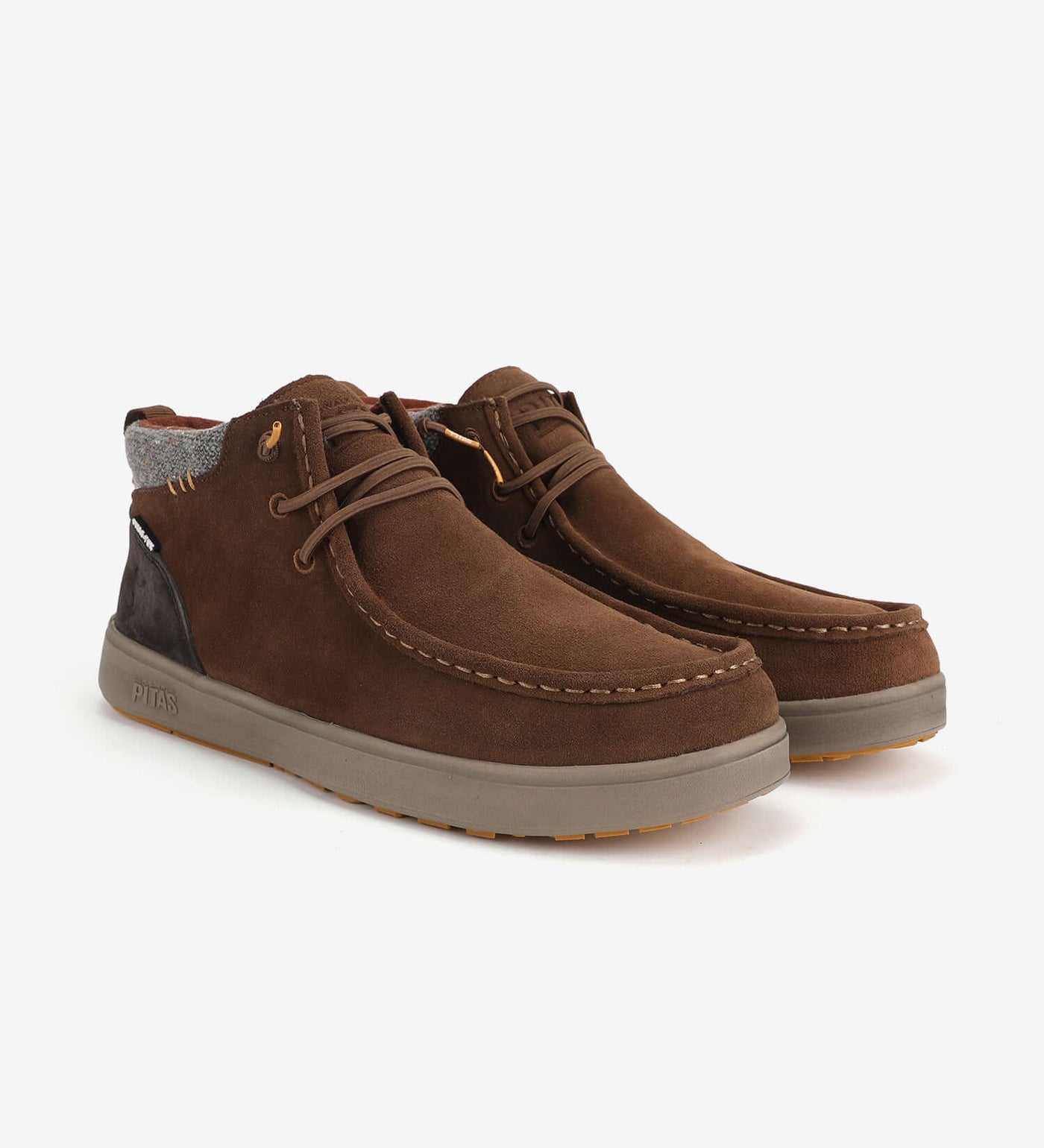 Brown Baikal Boots by Walk In Pitas, waterproof, hi-grip mid-top moccasin with Pitas-Tex, made for comfort and breathability.