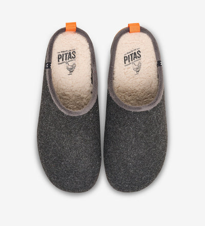 Borj eco felt mule slippers, contrast rubber soles