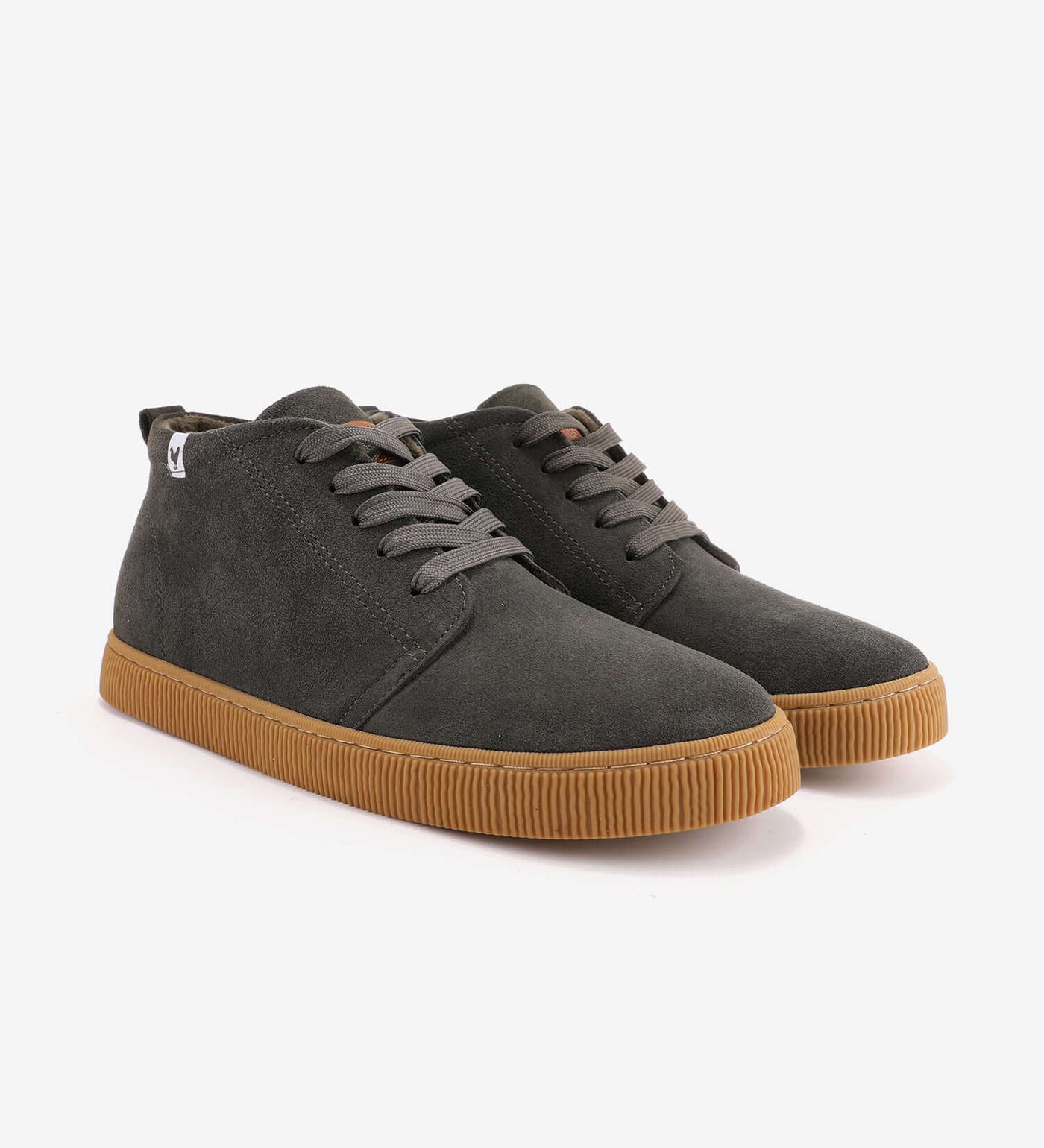 Dark suede Hiro Chukka Boots by Pitas with rubber soles and flat laces, perfect for everyday wear and durable comfort.