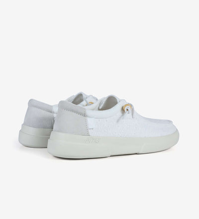 Kila Ultralight Wallys in white, featuring easy-on elastic laces, 100% cotton upper, and ultralight EVA sole for comfort and support.