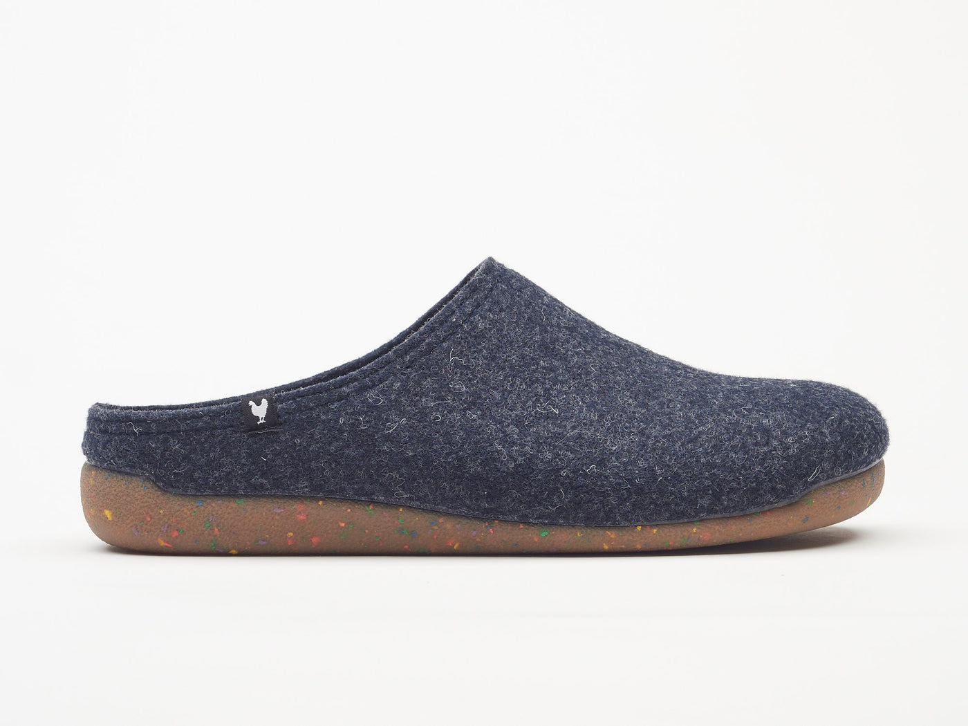 Koti soft eco felt mule slippers, rubber soles