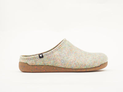 Koti soft eco felt mule slippers, rubber soles