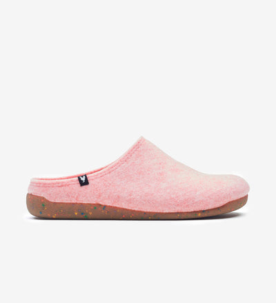 Koti soft eco felt mule slippers, rubber soles