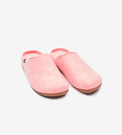 Koti soft eco felt mule slippers, rubber soles