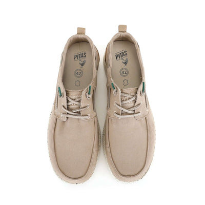 WP150 Jack Ultralight Boat Shoes in beige with easy-on elastic laces and EVA sole for lightweight comfort and support.