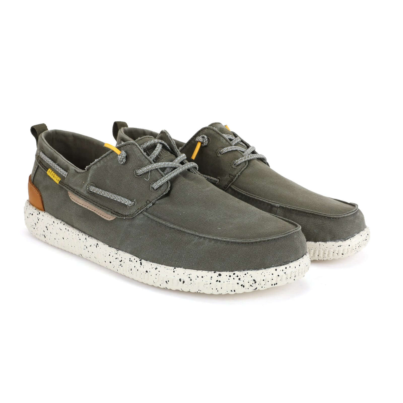 WP150 Jack ultralight boat shoes with elastic laces, cotton upper, and EVA sole for comfort and breathability.