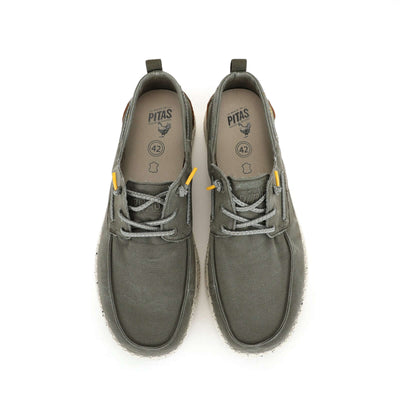 WP150 Jack Ultralight Boat Shoes with easy-on elastic laces and supportive vegan leather heel, top view.