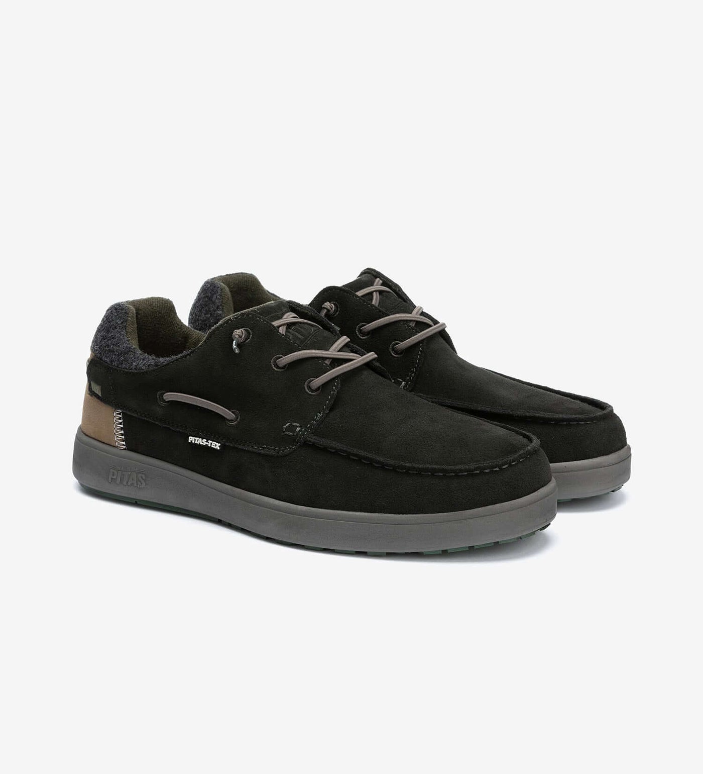 Omi by Pitas waterproof suede casual shoes in dark color, featuring lightweight and breathable design for everyday comfort.