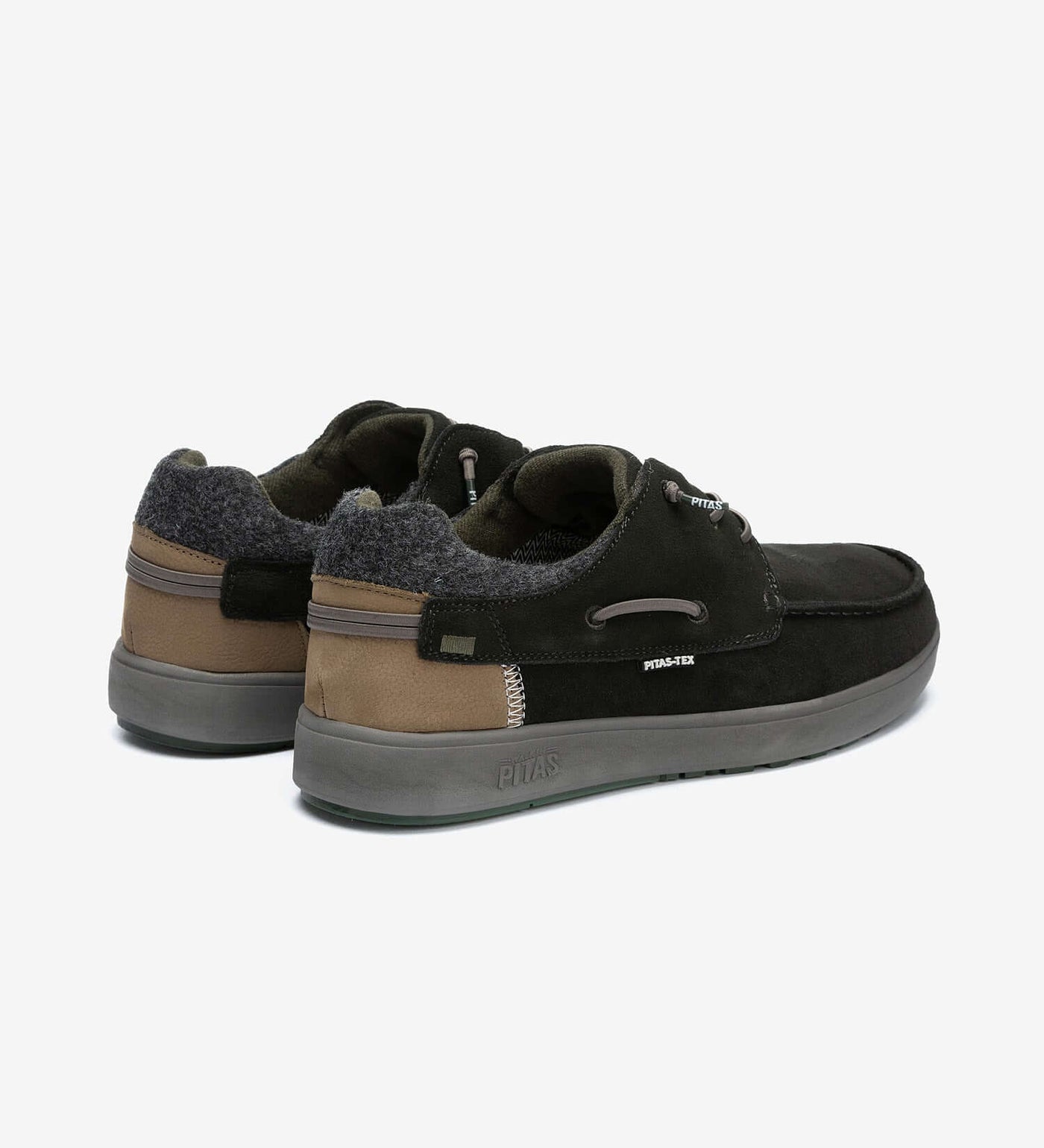 Omi by Pitas waterproof suede casual shoes, lightweight and breathable, featuring Pitas-Tex system and soft fabric lining.