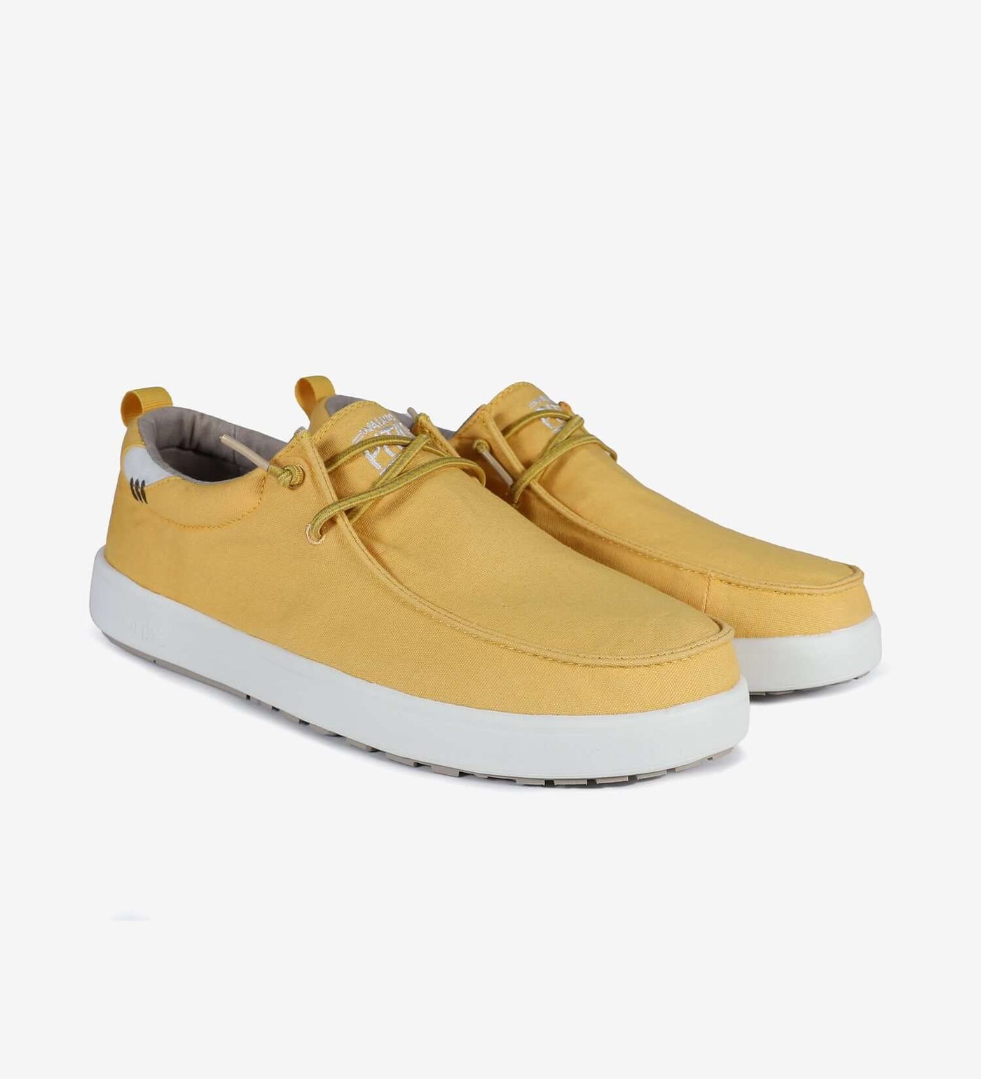 Yellow Biarritz Hi-Grip Wally shoes with ultralight EVA soles, elastic laces, cotton canvas upper, and contrast rubber outsole.