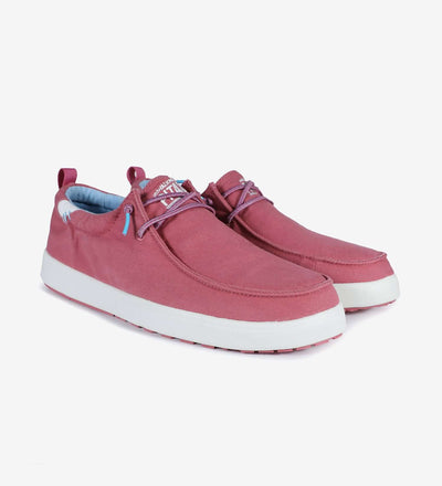 Pink Biarritz Hi-Grip Wally shoes with elastic laces, cotton canvas upper, and shock absorbent EVA sole, featuring a supportive heel counter.