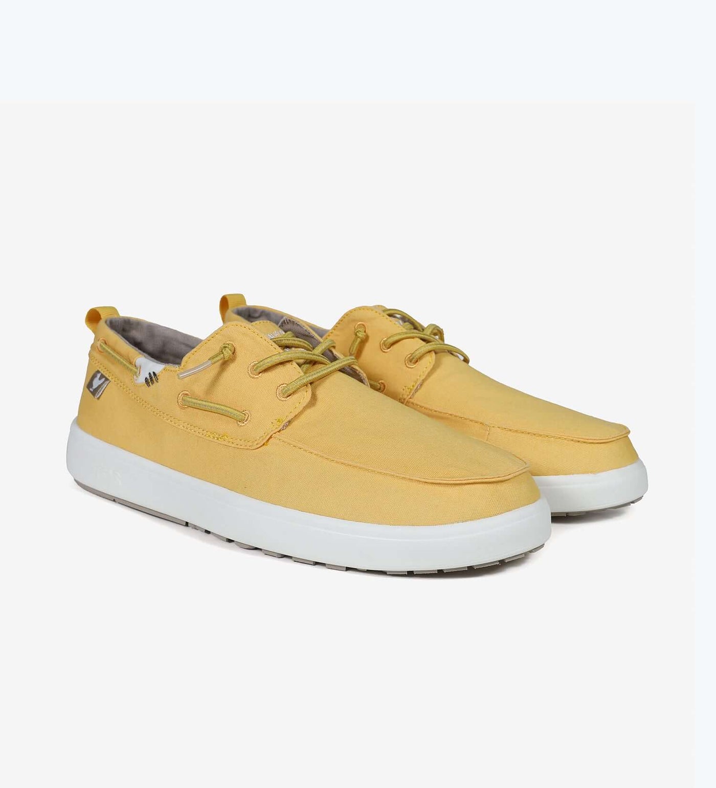 Yellow Maui Hi-Grip Boat Shoes with easy-on elastic laces, ultralight EVA sole, and hi-grip rubber outsole for comfort and support.