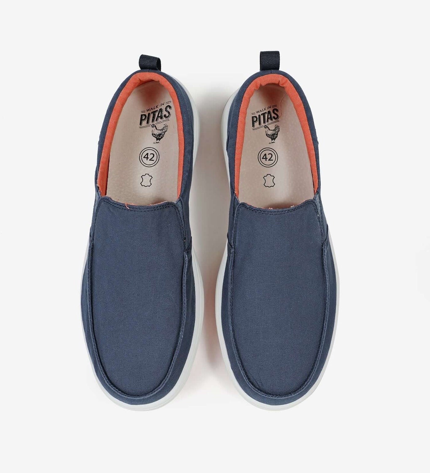 Ischia Hi-Grip Loafers in navy blue with elasticated gussets, ultralight EVA sole, and high-grip rubber outsole for summer comfort.