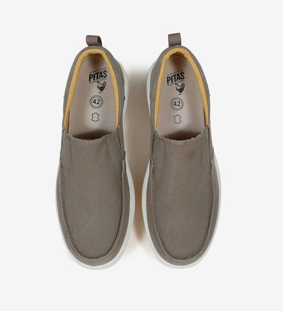 Ischia Hi-Grip Loafers with cotton upper, ultralight EVA sole, and slip-resistant Pitas outsole, ideal for summer comfort and style.