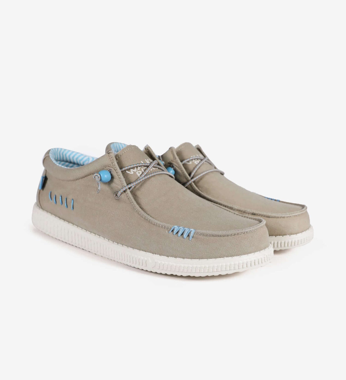 WP150 Ultralight Canvas Windover Wally with elastic laces and tribal design, side view of lightweight summer shoes.