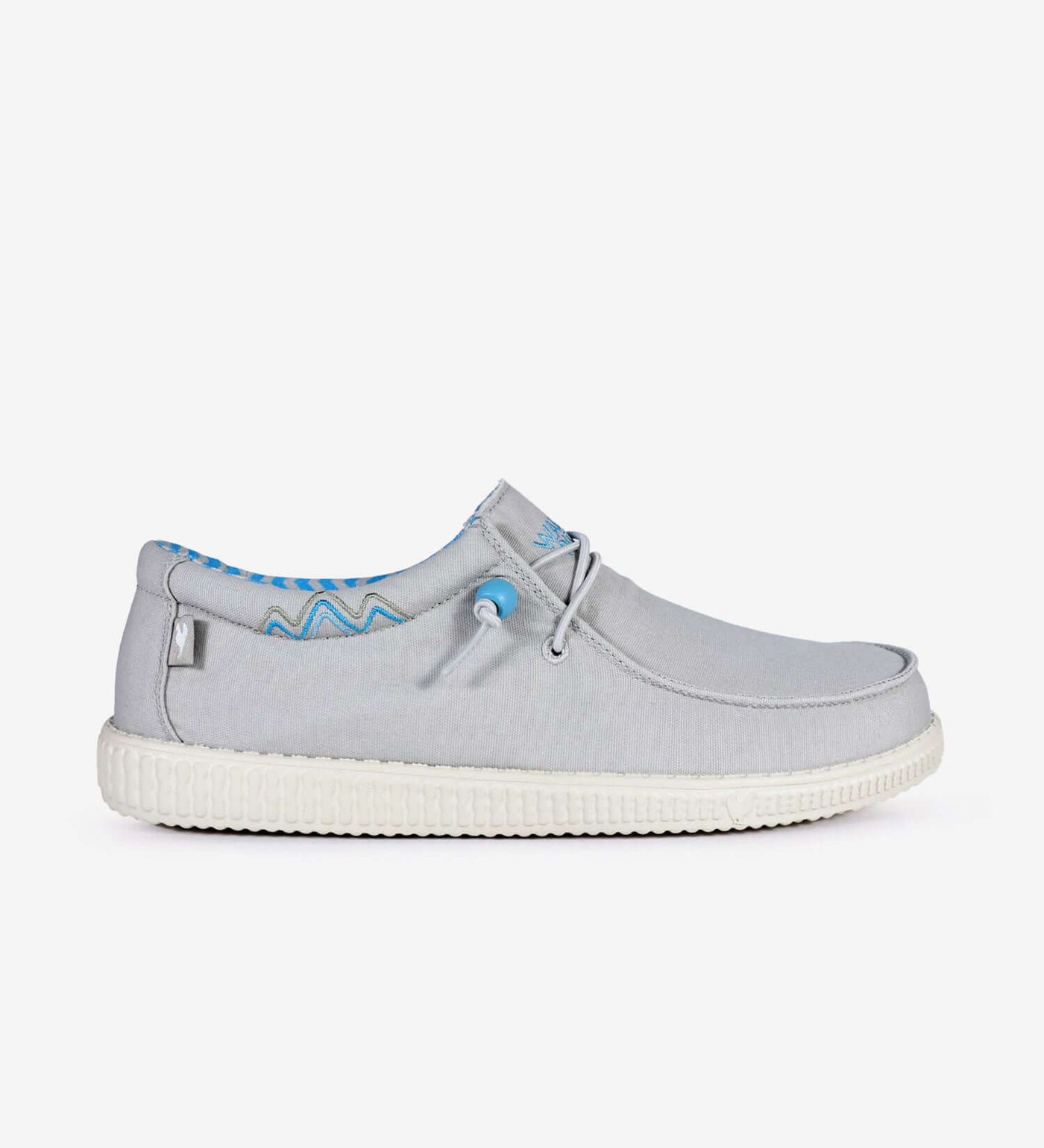 WP150 Ultralight Canvas Windover Wally with tribal design, easy-on elastic laces, and supportive heel, side view.