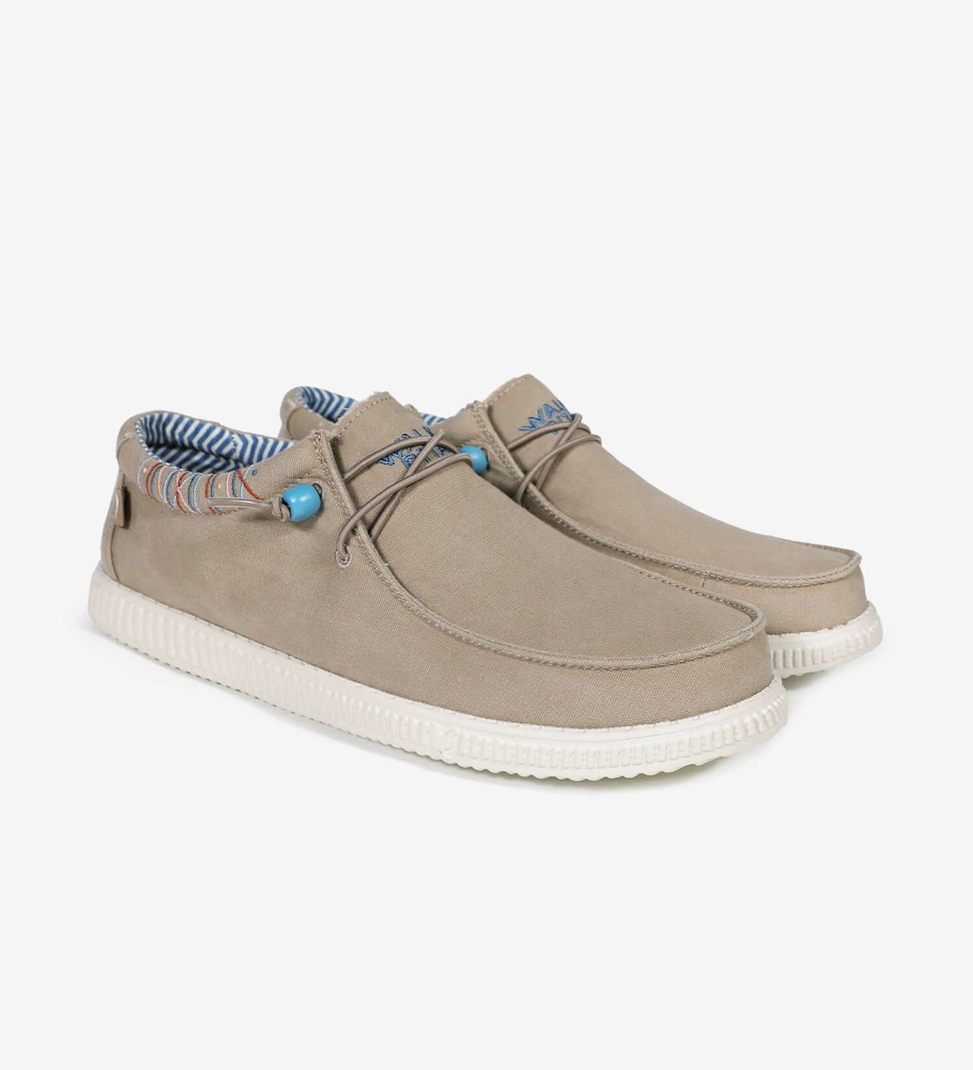 WP150 Ultralight Canvas Windover Wally shoes with tribal lining and easy-on elastic laces, inspired by native American design.