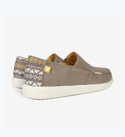 WP150 Inti Ultralight Loafers with Aztec print heels, cotton upper, ultralight EVA sole, and elasticated gussets for easy slip-on.