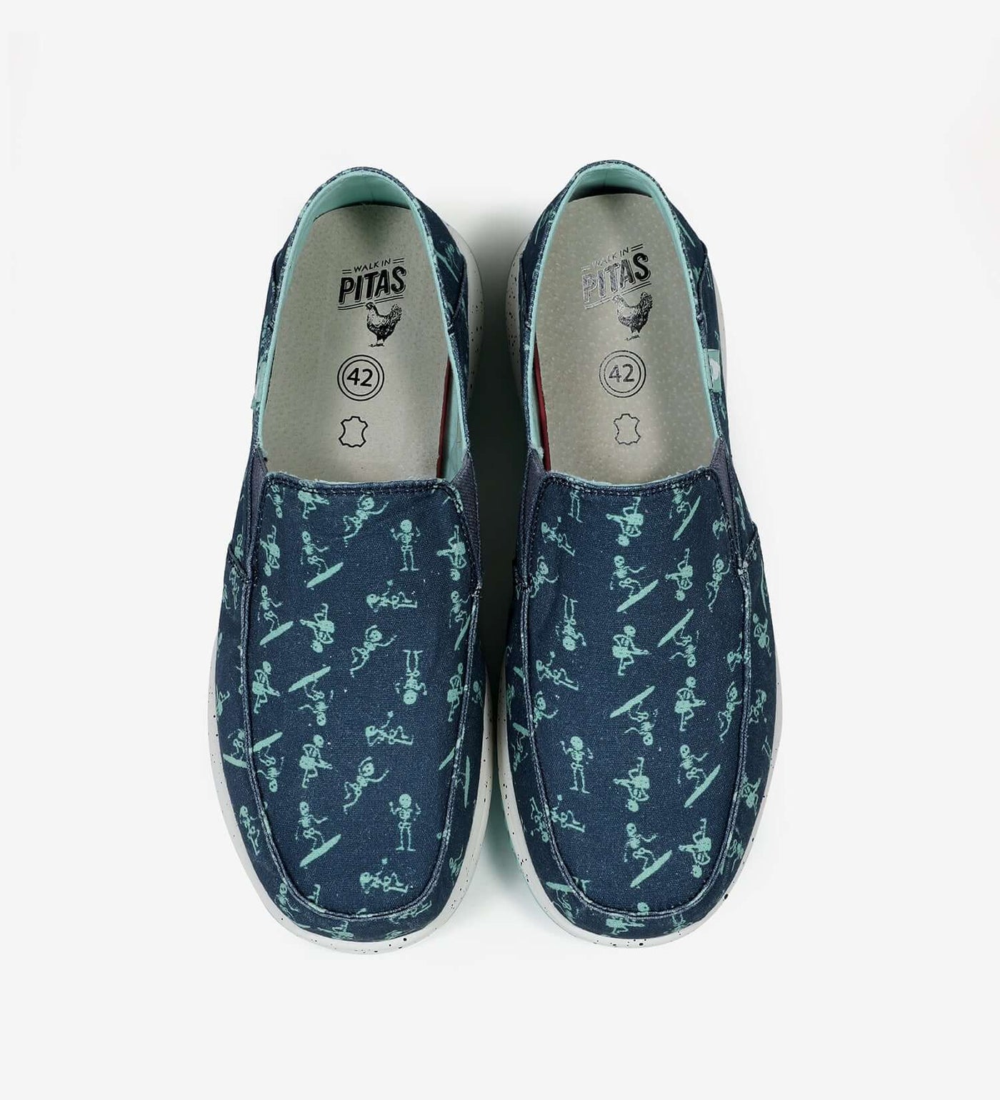 Bones Ultralight Loafers with Kick-Down Heel and Skeleton Print Design