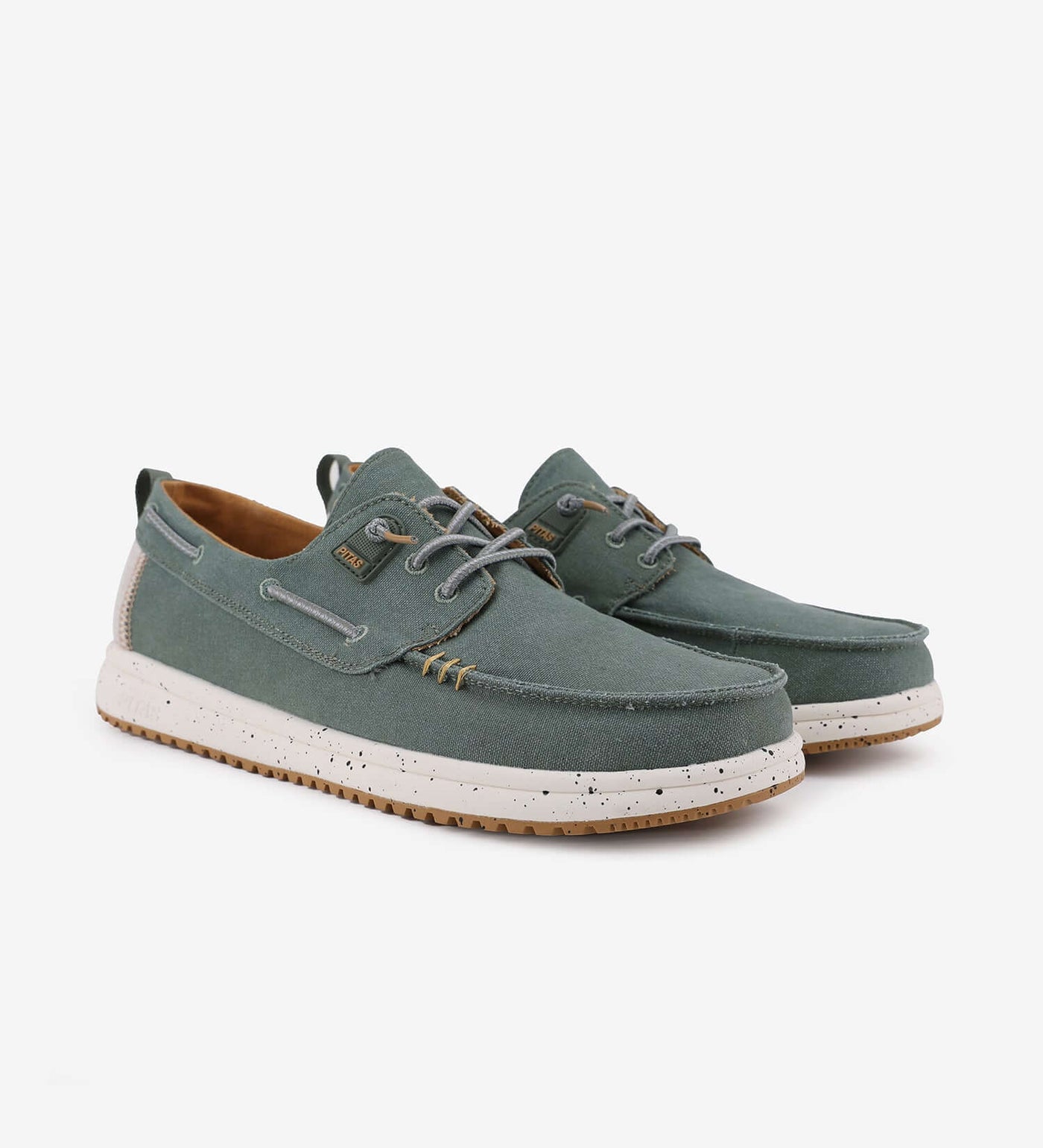 Byron Ultralight Boat Shoes in green with easy-on elastic laces and EVA sole, perfect for comfort and style on the water.