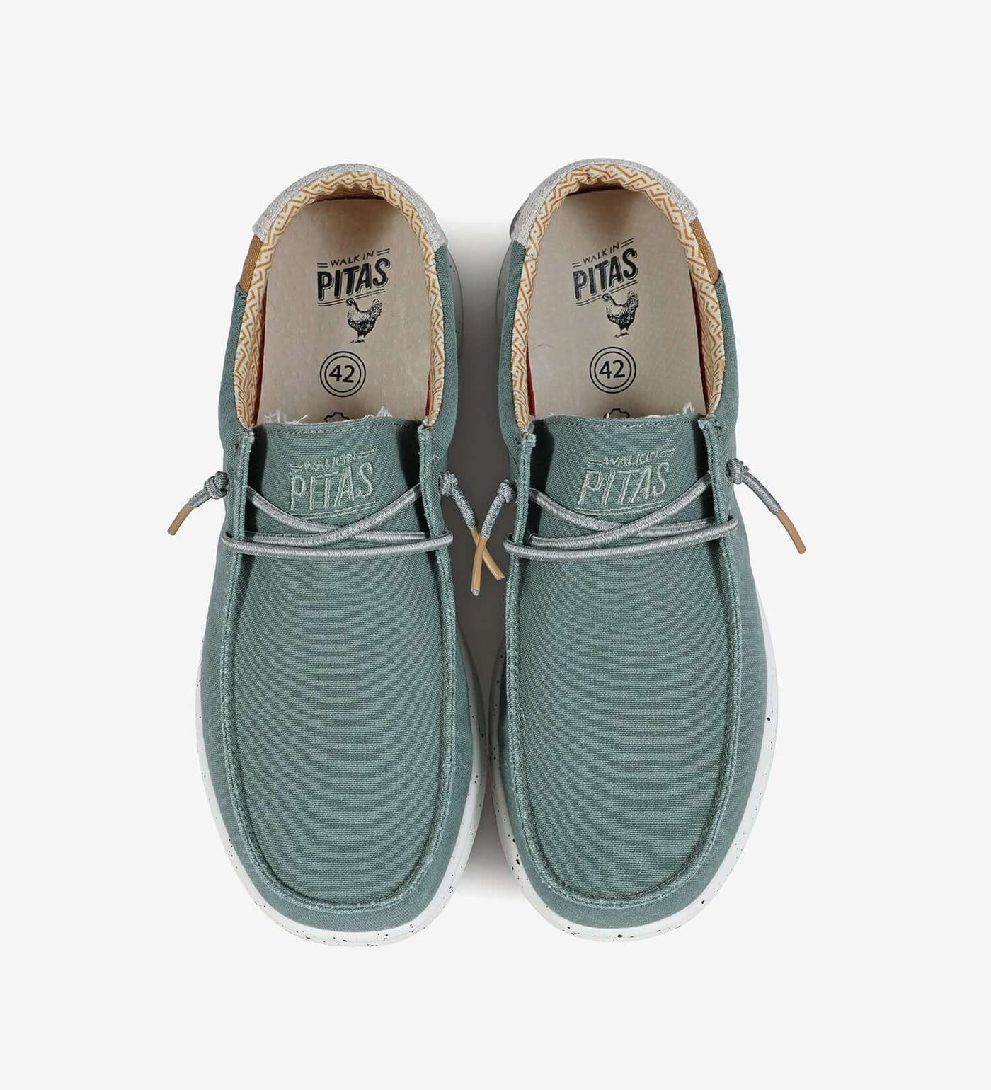 Nias Ultralight Wally boat shoes with easy-on elastic laces and EVA sole, featuring breathable cotton lining and wave hi-grip rubber outsole.