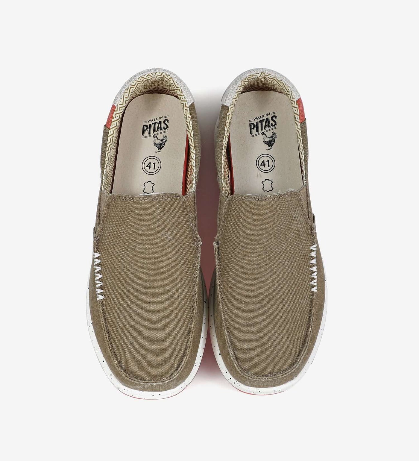 Intaki Ultralight Loafers with cotton upper and EVA sole, shown in a top view highlighting elasticated gussets and wave hi-grip outsole.