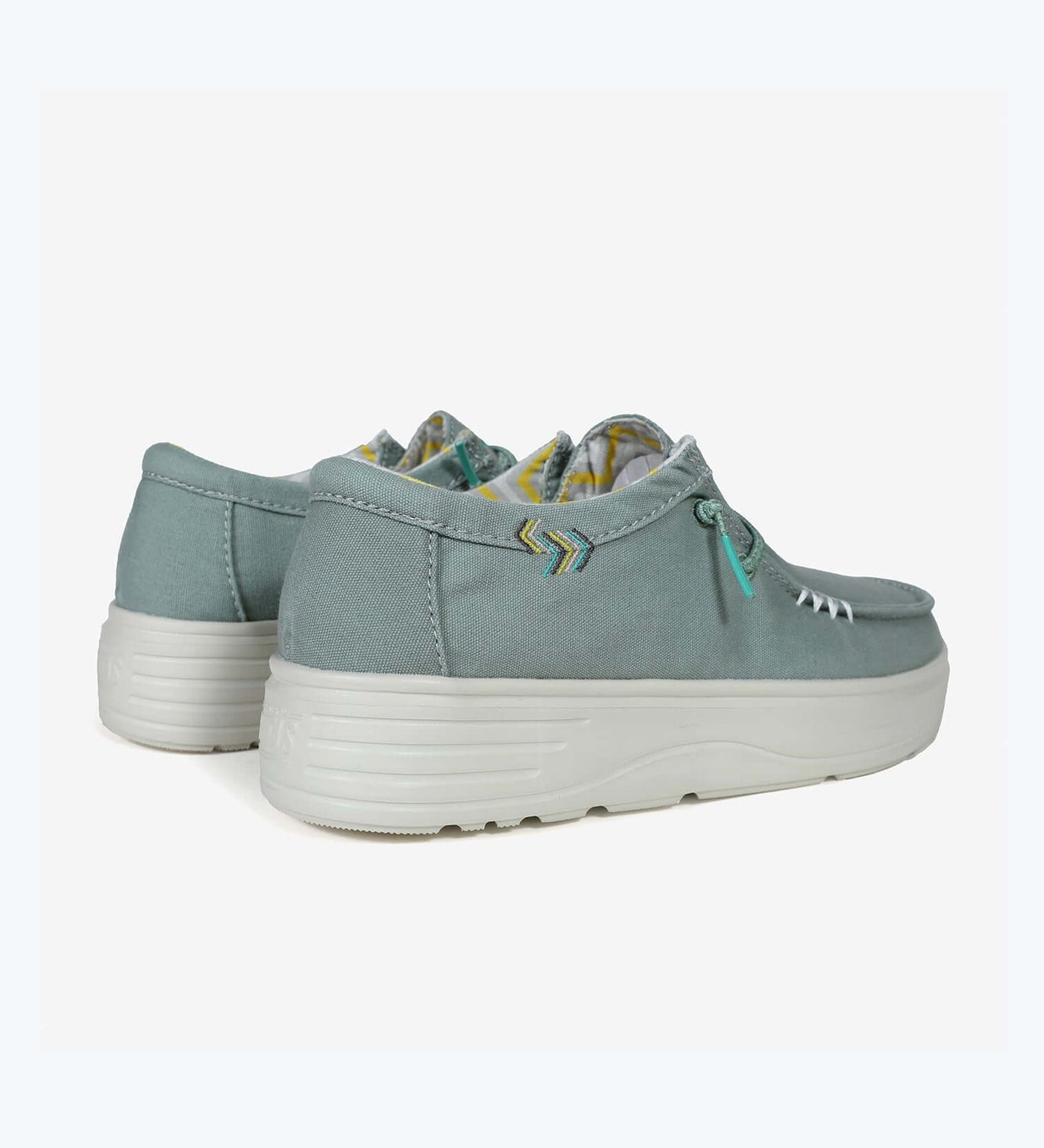 Natal Ultralight Platform Wallys with 4cm EVA sole in light blue, featuring elastic laces and cotton upper for breathable comfort.