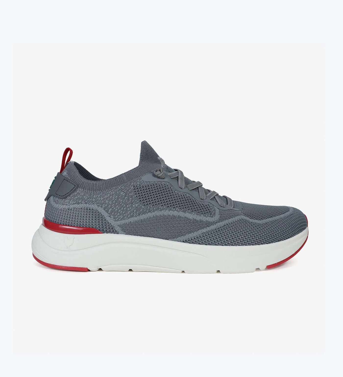 Gray Cue Men’s Sneakers by Pitas with memory foam, mesh fabric, ultralight EVA sole, and no-tie elastic laces for SS24.