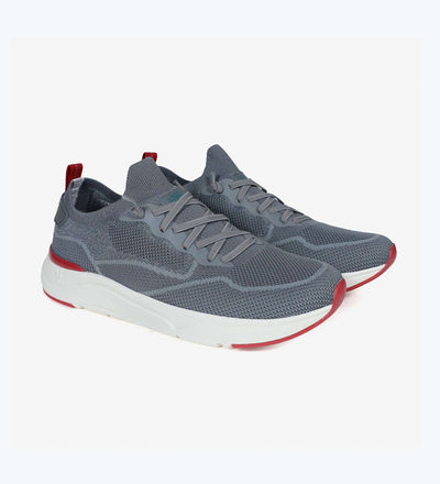 Cue Men’s Sneakers by Pitas, featuring a grey mesh upper, memory foam insole, and ultralight EVA sole for all-day comfort.