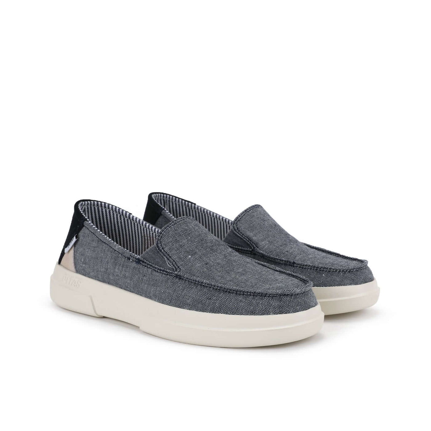 Jara Ultralight Slip-Ons, grey cotton summer shoes with EVA sole, elasticated gussets, flowery lining, designed for comfort and support.