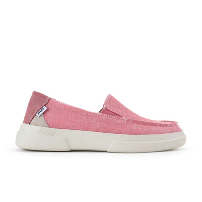 Pink Jara Ultralight Slip-On with elasticated gussets, cotton upper, and EVA sole, showcasing summer comfort and style.