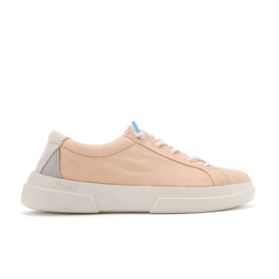 Iris Ultralight Sneakers with soft pink cotton upper and EVA sole, featuring easy-on elastic laces for a perfect fit.