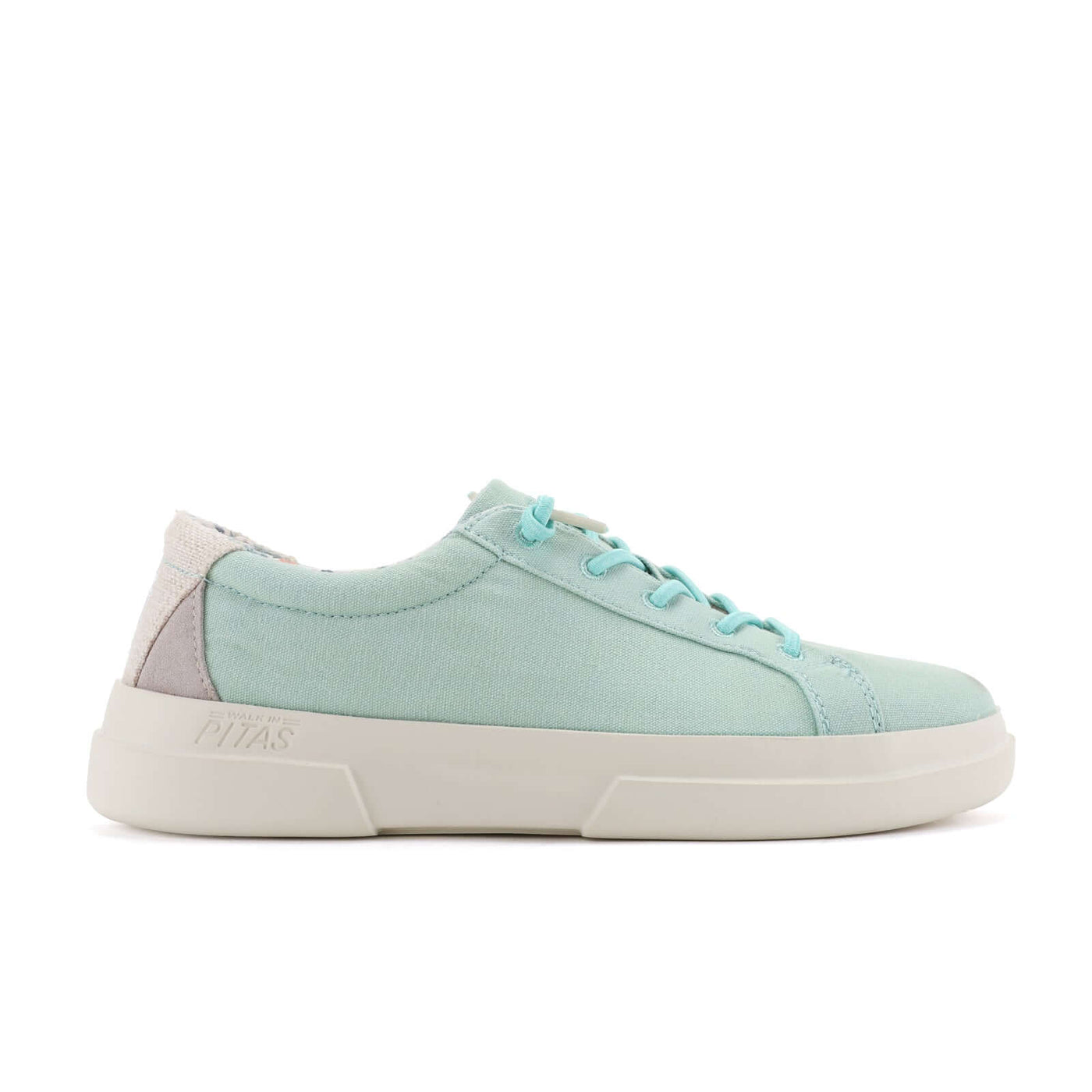 Light blue Iris Ultralight Sneakers with elastic laces and cotton upper, featuring a comfortable EVA sole and supportive heel.