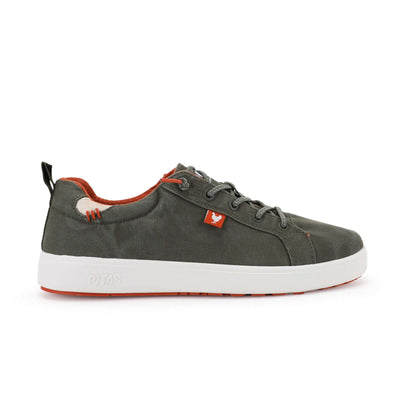 Malibu Hi-Grip Sneakers with elastic laces, cotton upper, and orange contrast rubber outsole for enhanced grip and comfort.