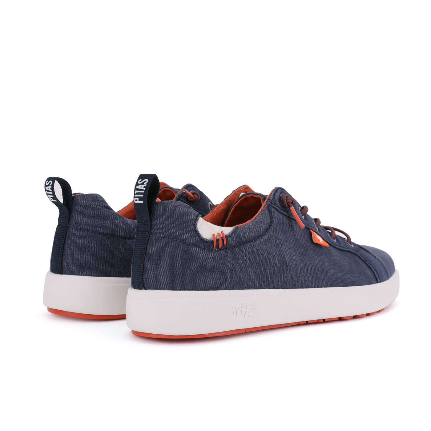 Navy Malibu Hi-Grip Sneakers with contrasting rubber outsole, supportive heel collar, and easy-on elastic laces for comfort and style.