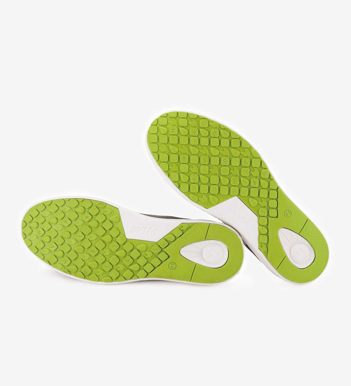 Biarritz Hi-Grip Wally with green rubber outsole showcasing ultralight slip-resistant design and durable sole pattern.