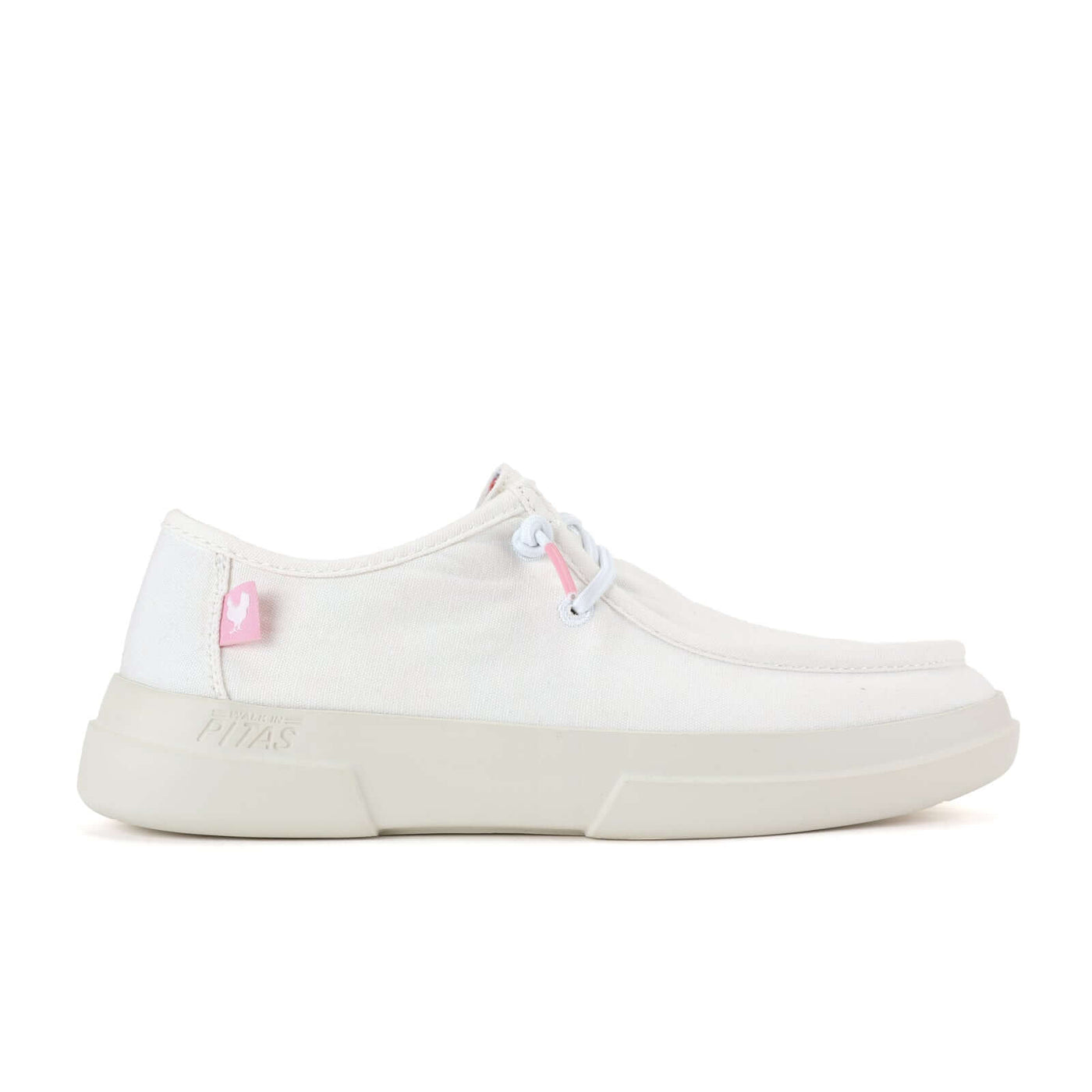 Dafne Ultralight Wally shoe in white with adjustable elastic laces, cotton upper, and shock-absorbent sole, perfect for summer comfort.