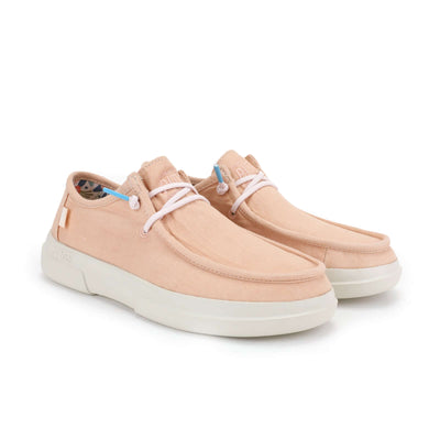 Dafne Ultralight Wally women's shoes with peach cotton upper, easy-on laces, and EVA sole for summer comfort and style.