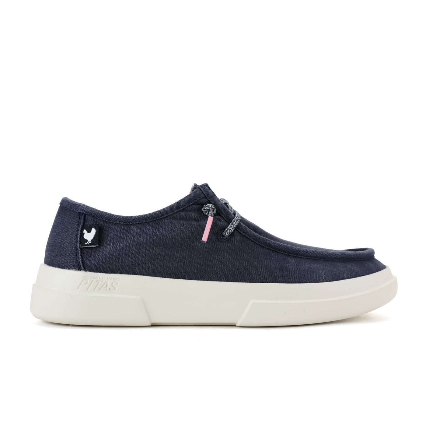 Dafne Ultralight Wally navy shoe with adjustable elastic laces, breathable cotton upper, and shock absorbent EVA sole for summer comfort.