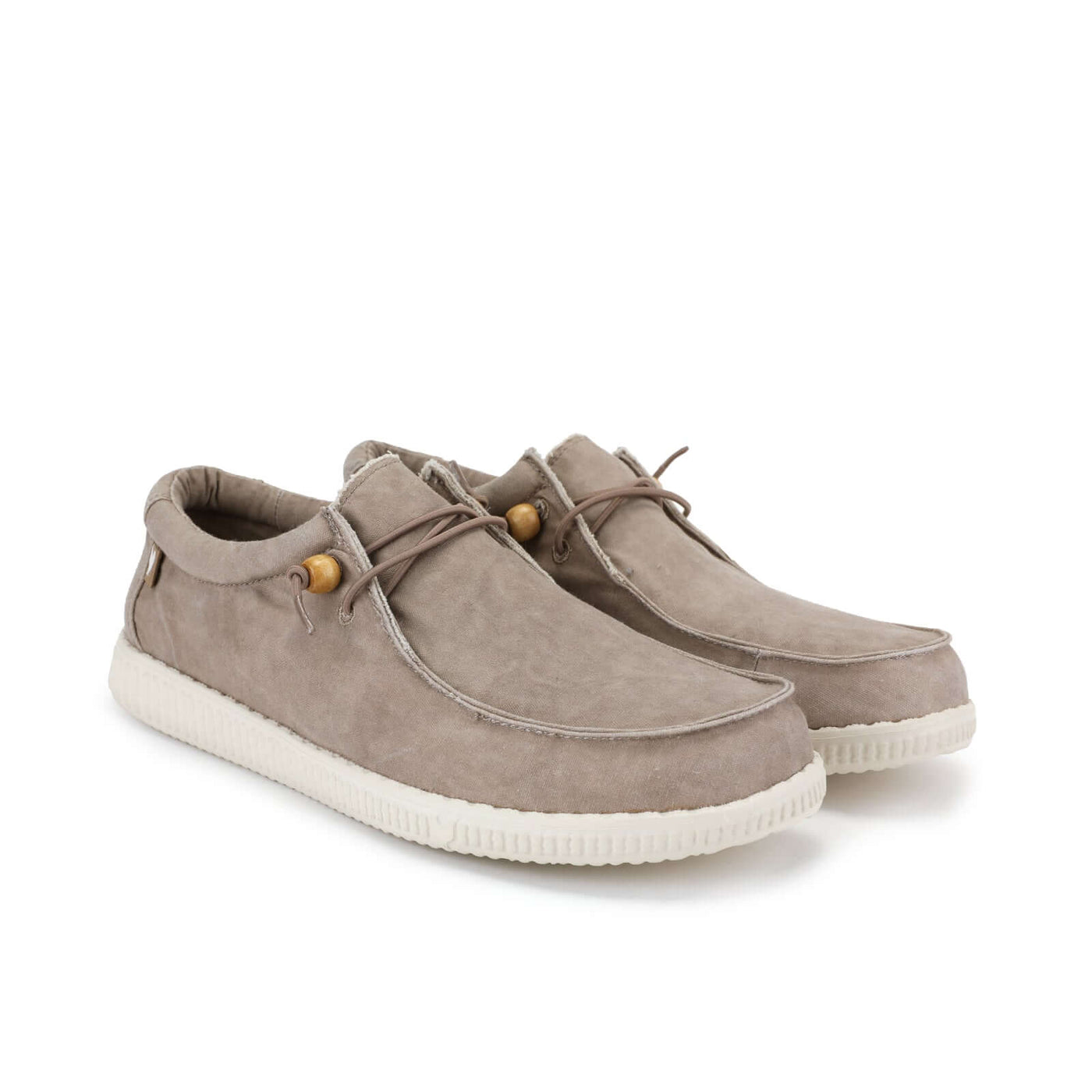 WP150 Ultralight Canvas Wally shoes in taupe, featuring durable EVA sole and double washed canvas upper for comfort and style.