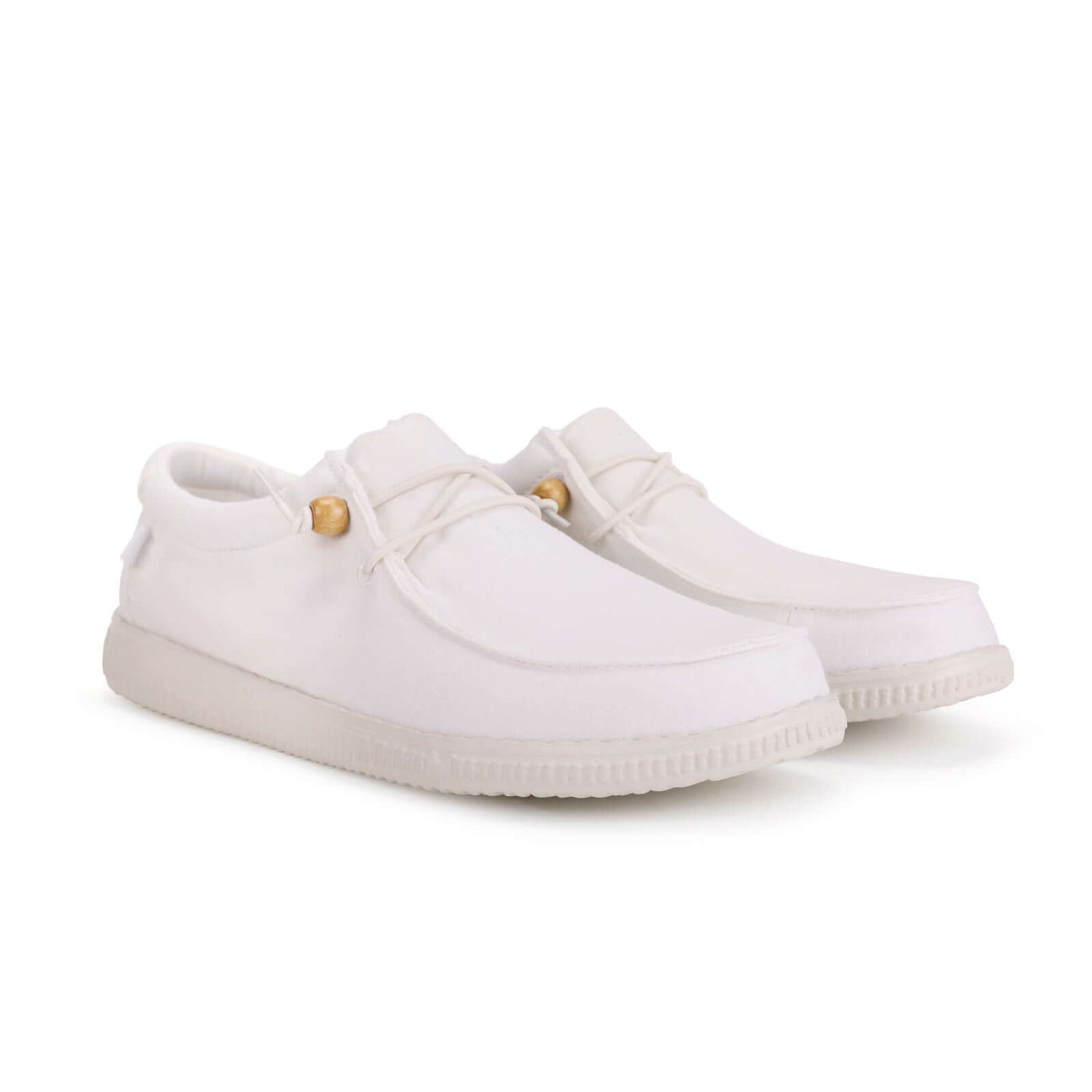 WP150 Ultralight Canvas Wally shoes by Walk In Pitas in white, featuring a super light EVA sole and durable double washed canvas.