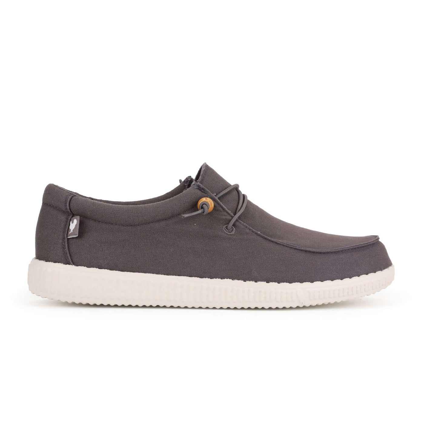 Ultralight WP150 Canvas Wally shoe with dark canvas upper and white EVA sole, designed for ultimate comfort by Walk In Pitas.