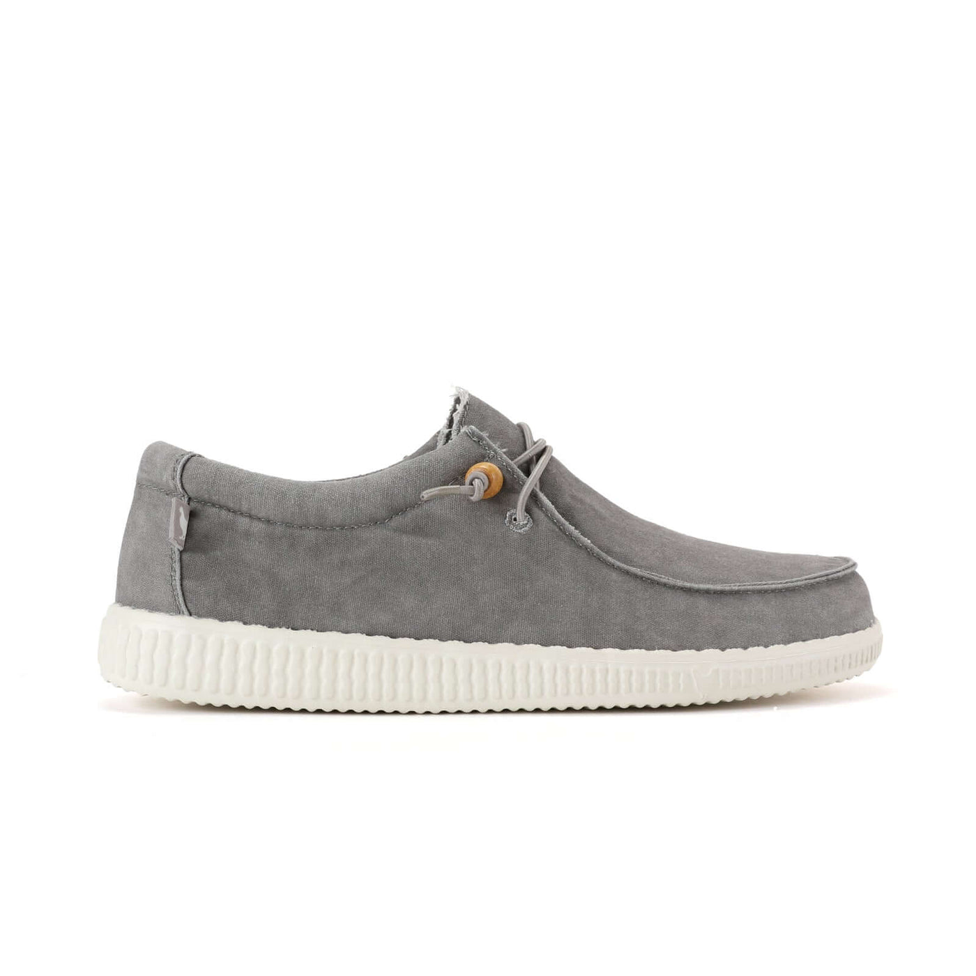 WP150 Ultralight Canvas Wally shoe by Walk In Pitas in grey, featuring a lightweight EVA sole and durable washed canvas upper.