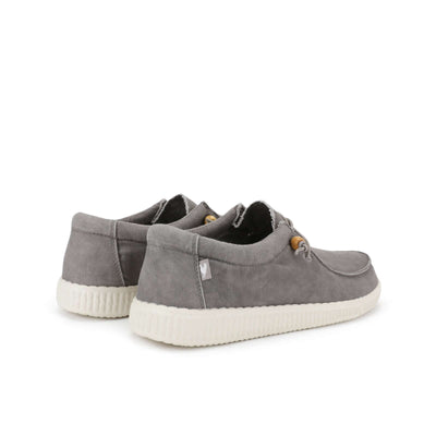 Grey WP150 Ultralight Canvas Wally shoes with EVA sole and washed canvas upper, perfect for comfort and durability.