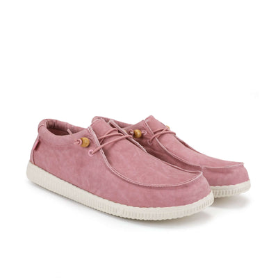 Pink WP150 Ultralight Canvas Wally shoes with double washed canvas upper and EVA sole by Walk In Pitas.