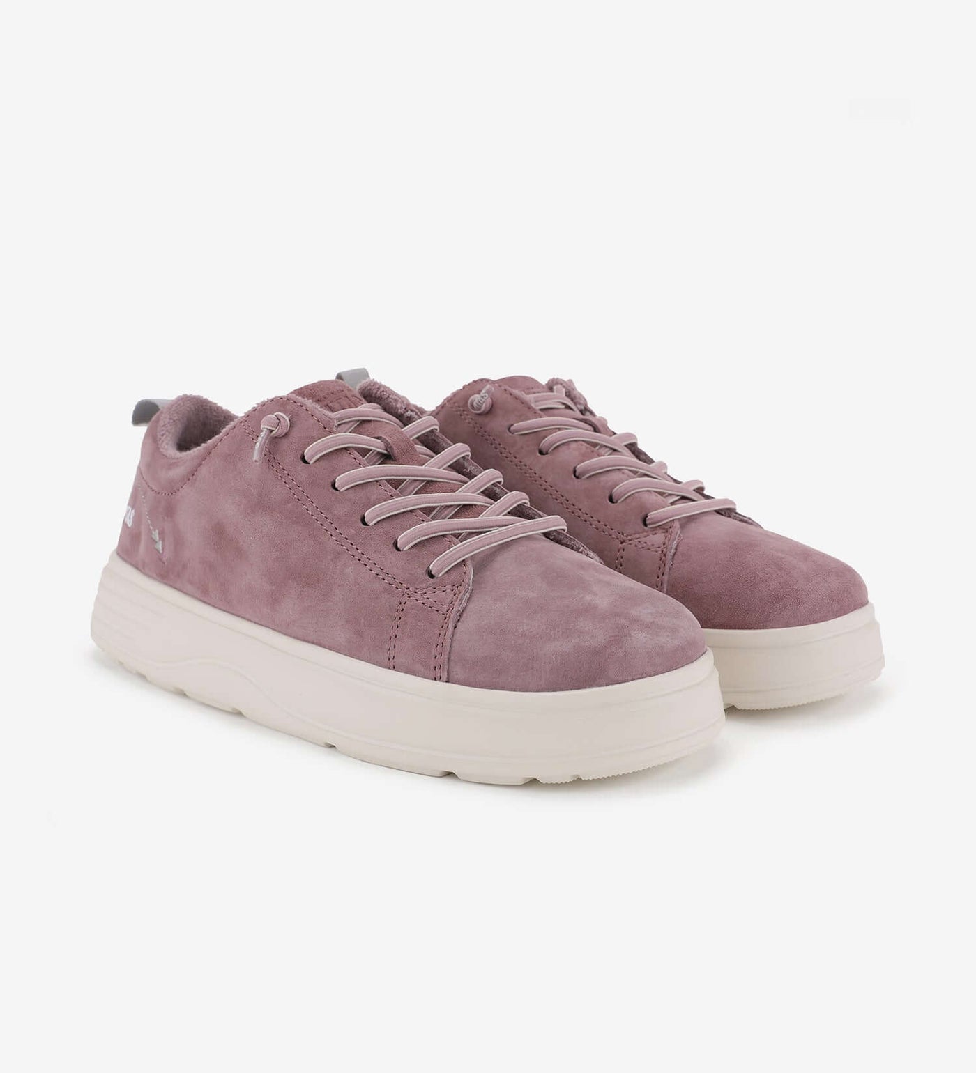 Yari Suede Sneakers by Pitas in mauve color, featuring a water-repellent finish, elastic easy-on laces, and a lightweight design.